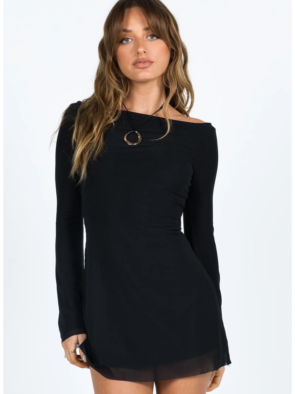 Princess Polly Long Sleeve Black Mini Dress